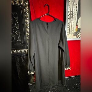 H & M Elegant Black Dress with Pearl Accents